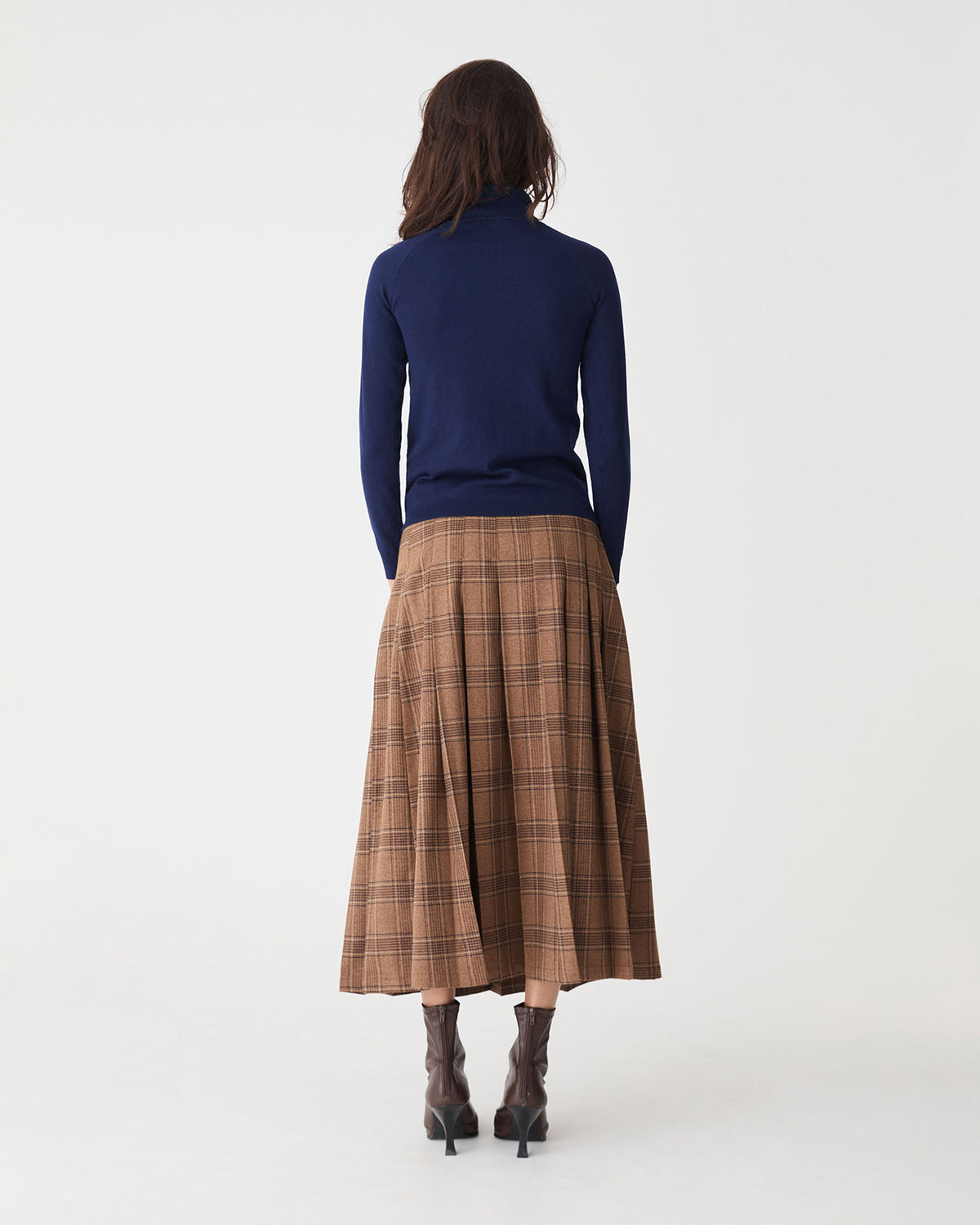 Clarisse Turtleneck Sweater in navy — back view