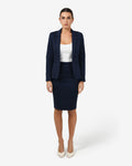 Safira Suit Jacket in navy — full-length view
