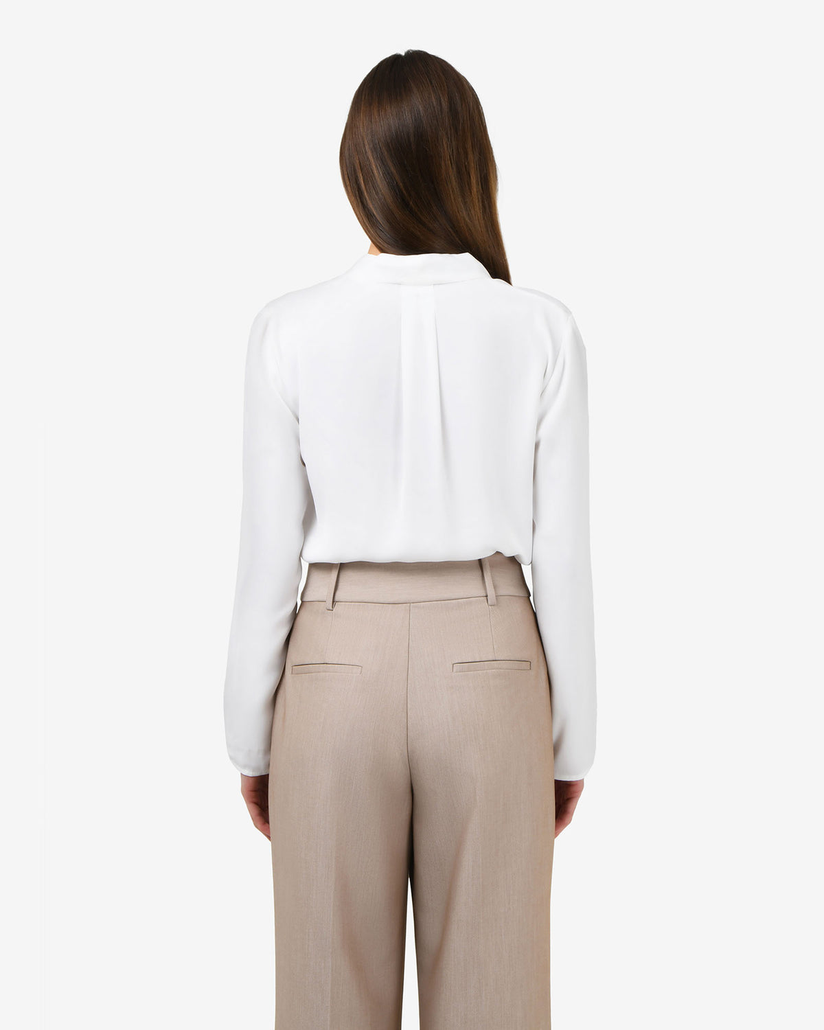 Lilian 2 Long Sleeve Blouse in ivory — back view