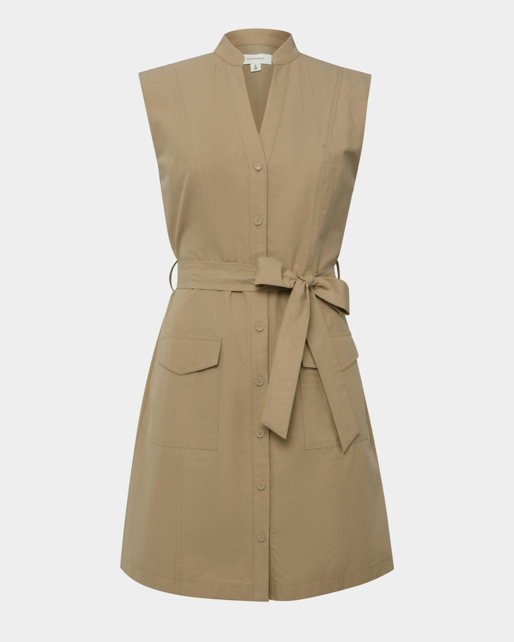 Kiran Utility Tie Dress in safari beige — product-only view