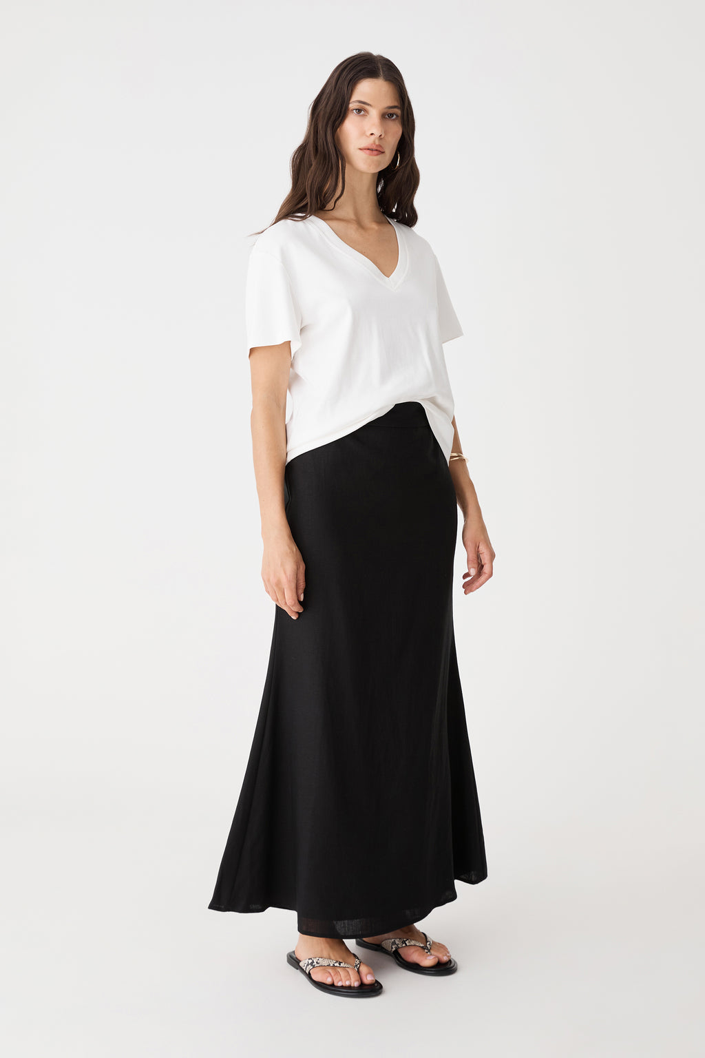 Amelia Linen Blend Maxi Skirt