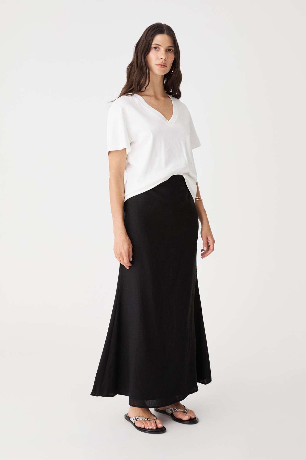 Amelia Linen Blend Maxi Skirt