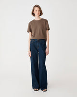 May Relaxed Cotton T-shirt in mocha — full-length view