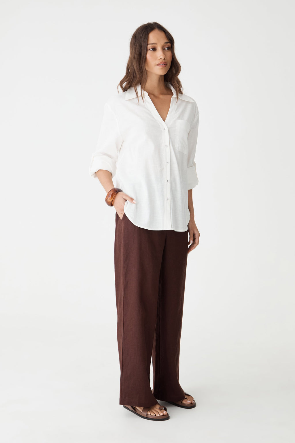 Jazie Tencel Linen Tab Shirt
