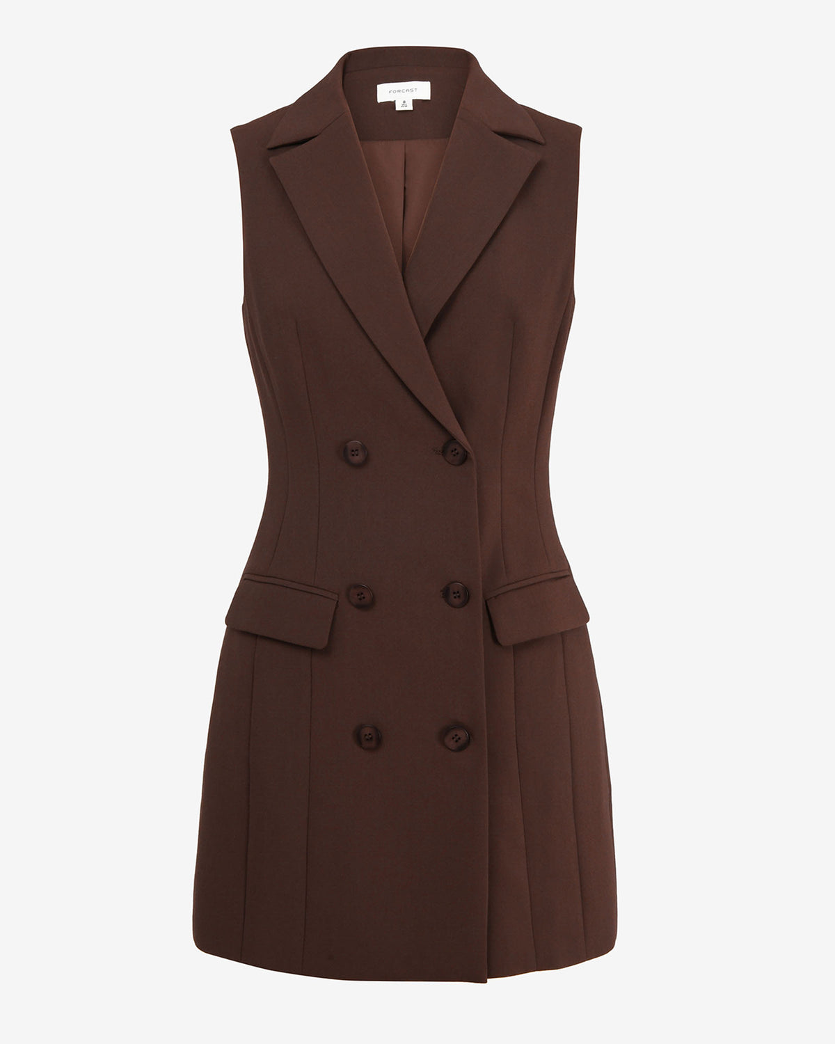 Nikki Double Breasted Dress in brown — product-only view