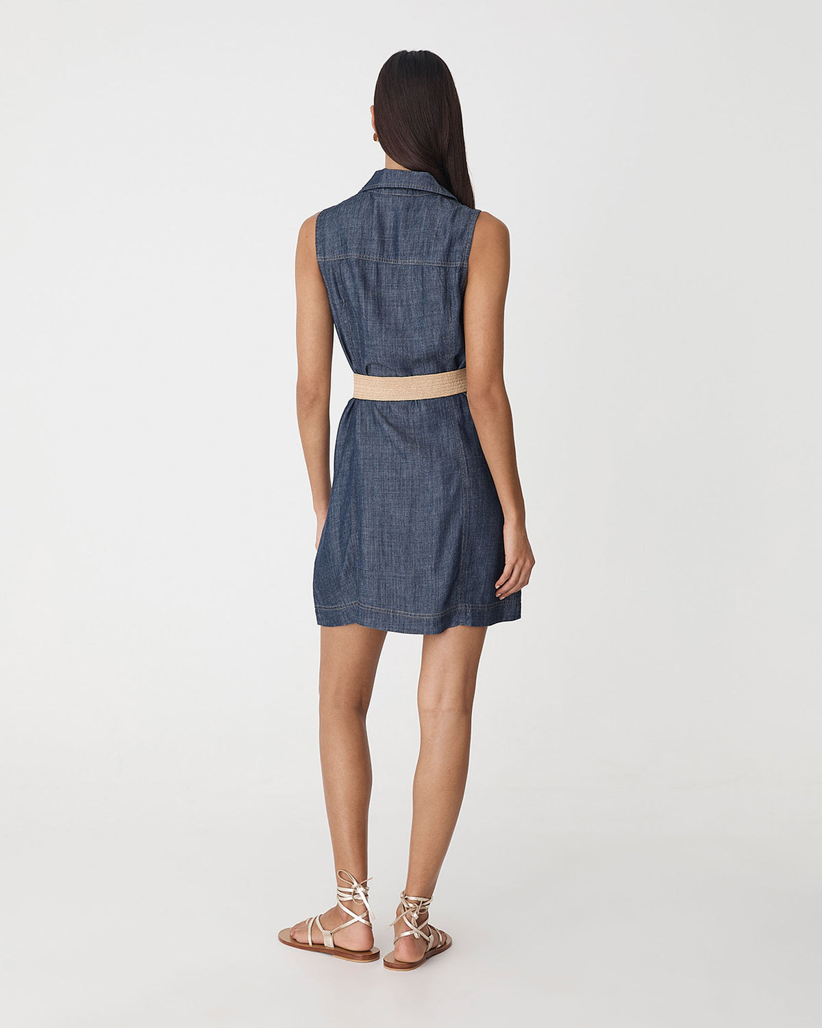 Scarlette Tencel Denim Dress in denim blue — back view
