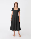 Brielle Cotton Sundress in black — full-length view