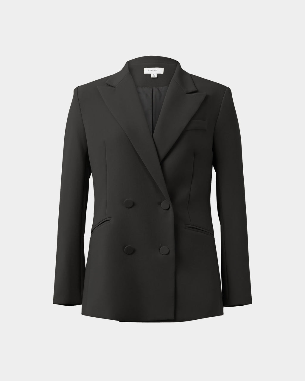 Nikki Double Breasted Blazer in black — product-only view