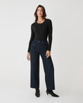 Henley Button Up Knit in black — full-length view