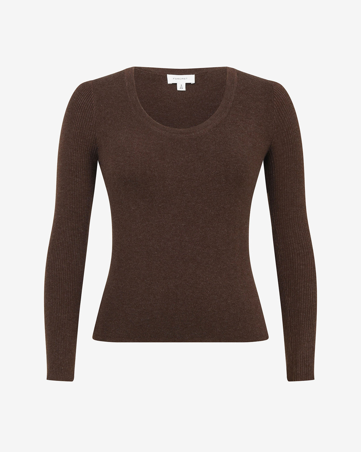 Samira Scoop Neck Knit in chocolate — product-only view