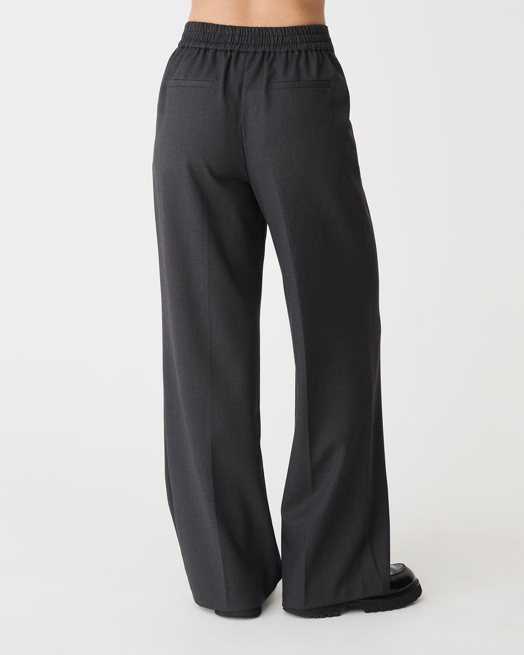 Westwood Elastic Waist Pants in charcoal — back view