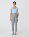 Kris Tapered Leg Pants in grey check — full-length view
