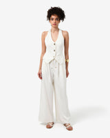 Amera Elastic Waist Pants in tofu — full-length view