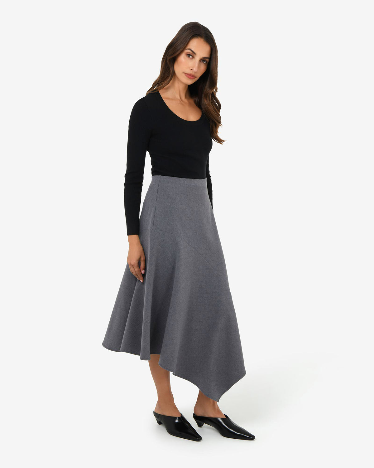Westwood Midi Skirt in grey — side view