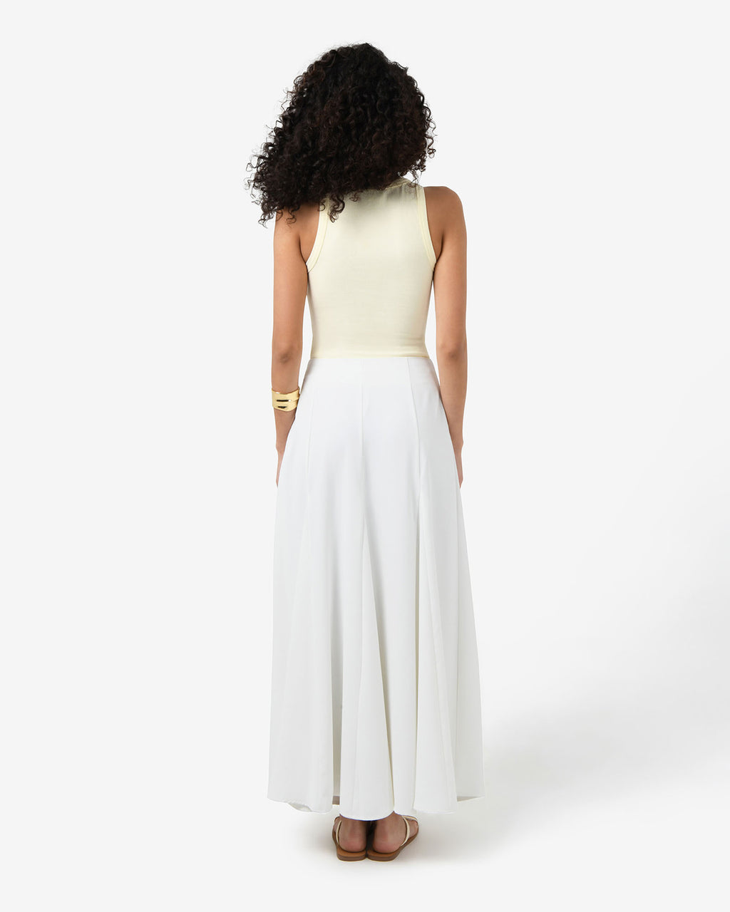 Carissa Godet Skirt in white — back view