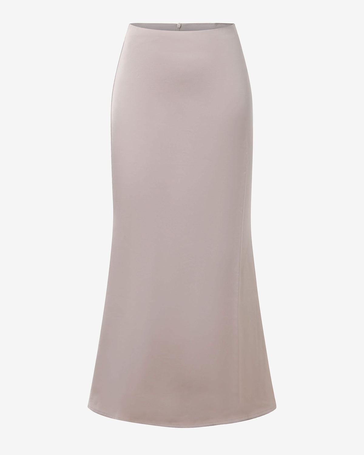Leigh Satin Maxi Skirt in light taupe — product-only view