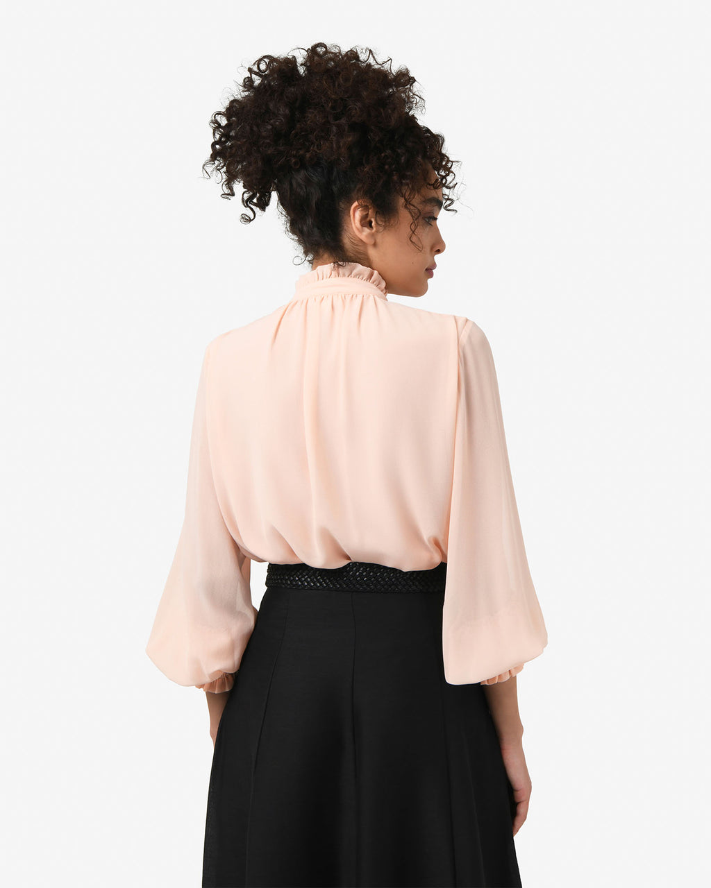 Joanna Chiffon Blouse in buff — back view