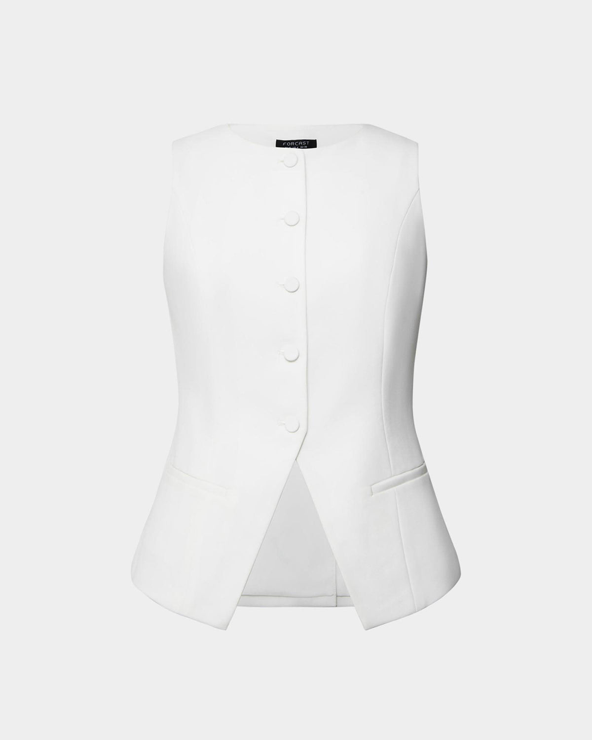 Nikki Longline Vest in ivory — product-only view