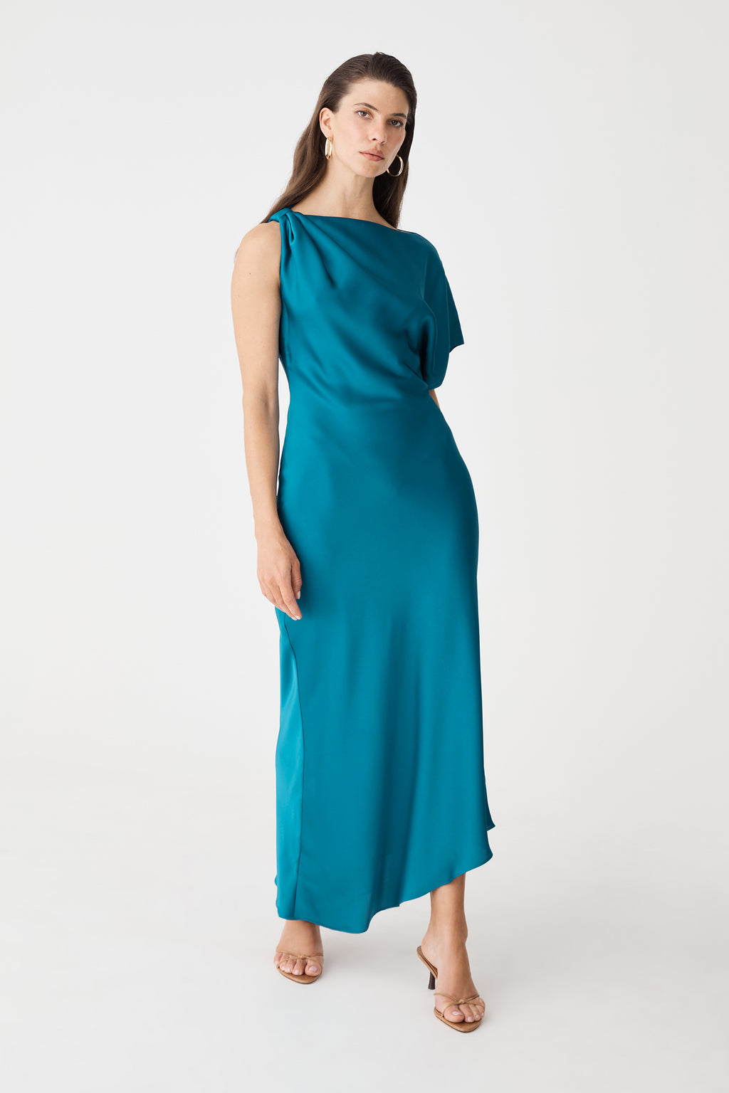 Aurelia Asymmetric Satin Dress