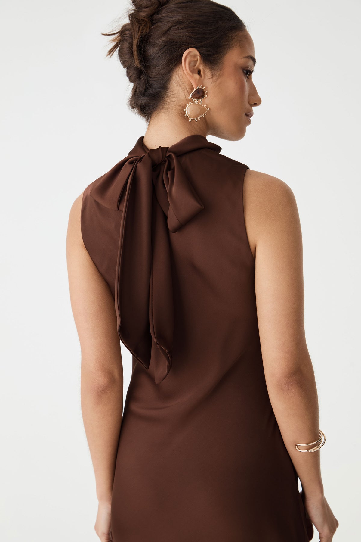 Lorelei Tie Neck Satin Dress