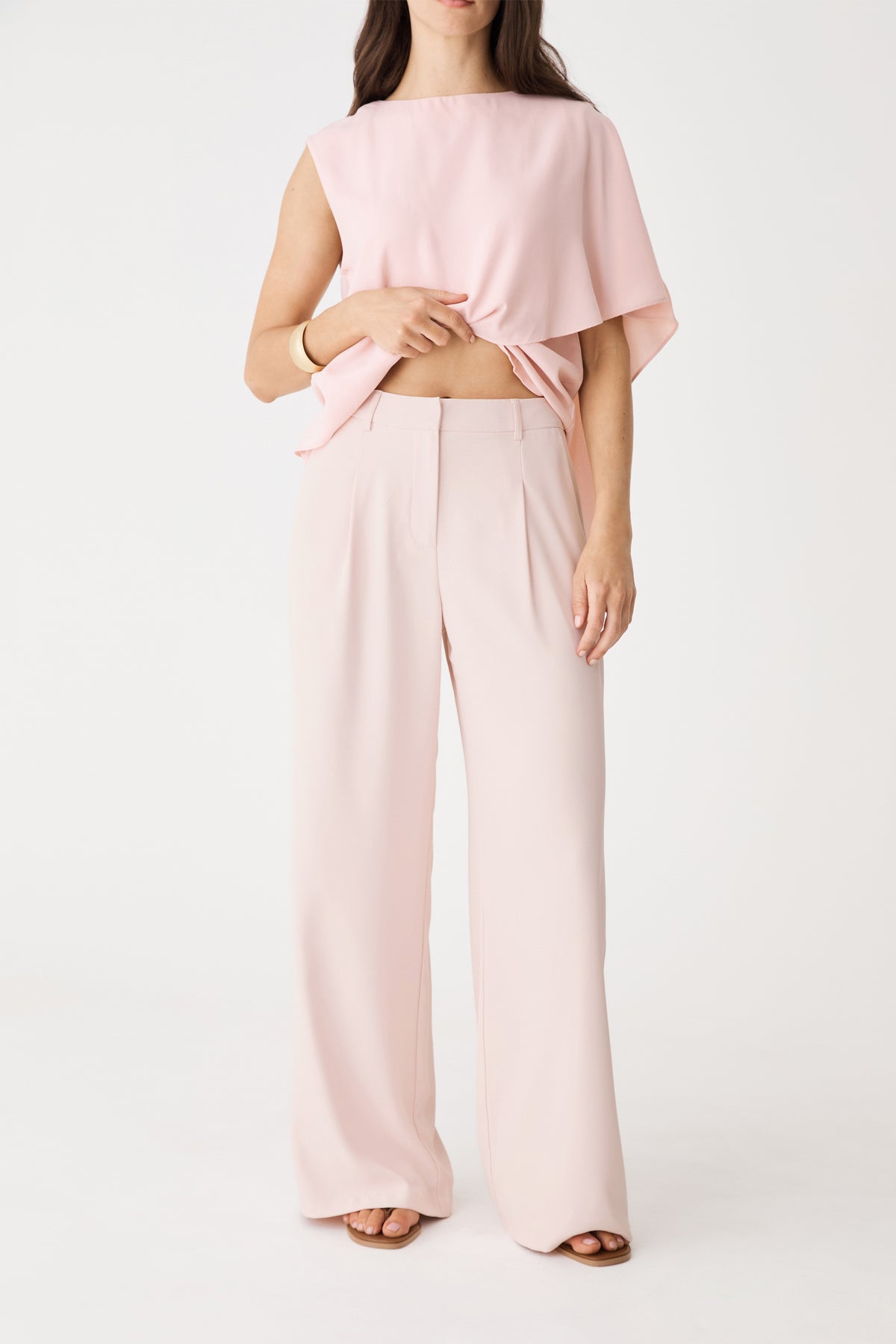 Daphne Pleated Crepe Pants