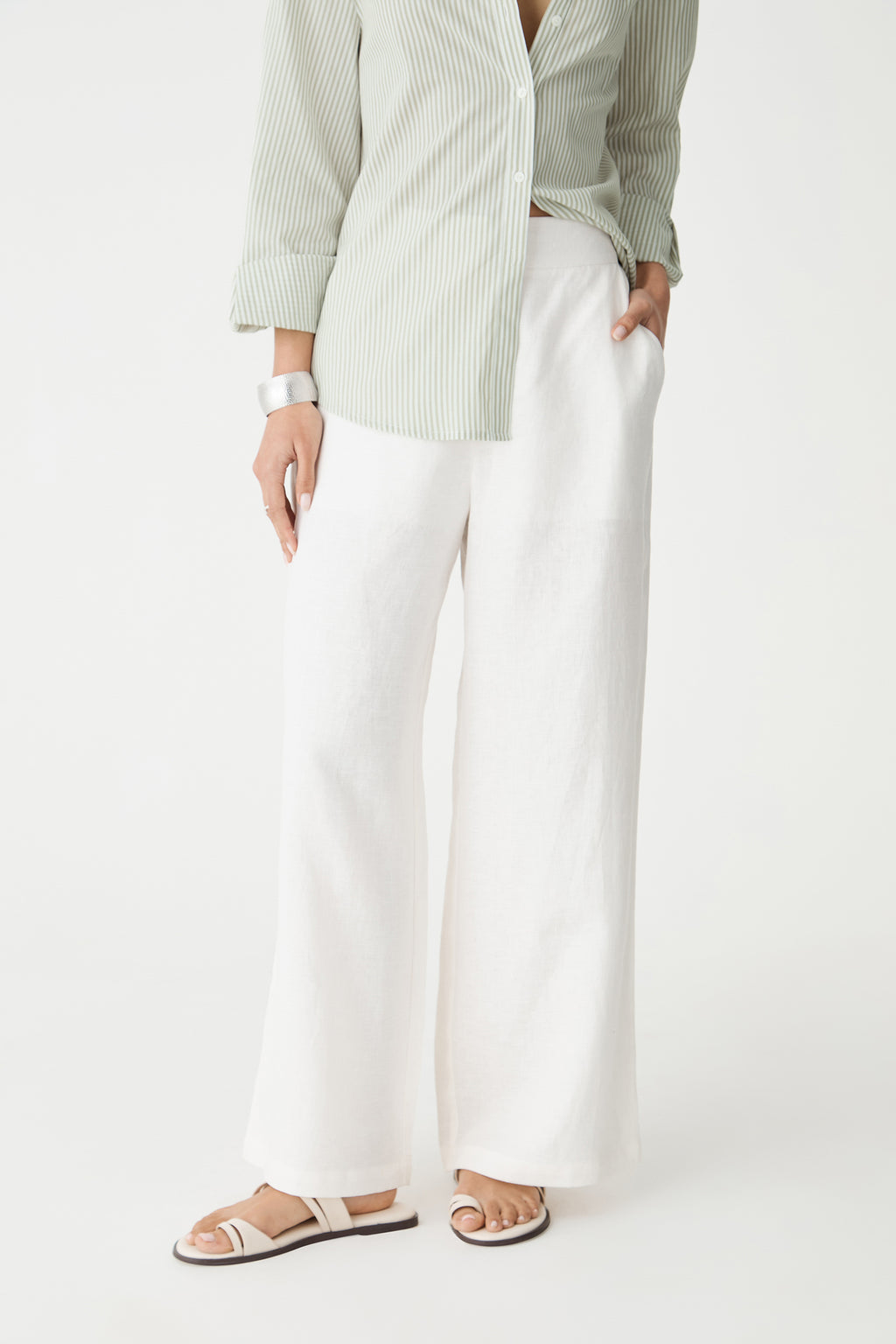 Ami 2 Linen Elastic Back Pants