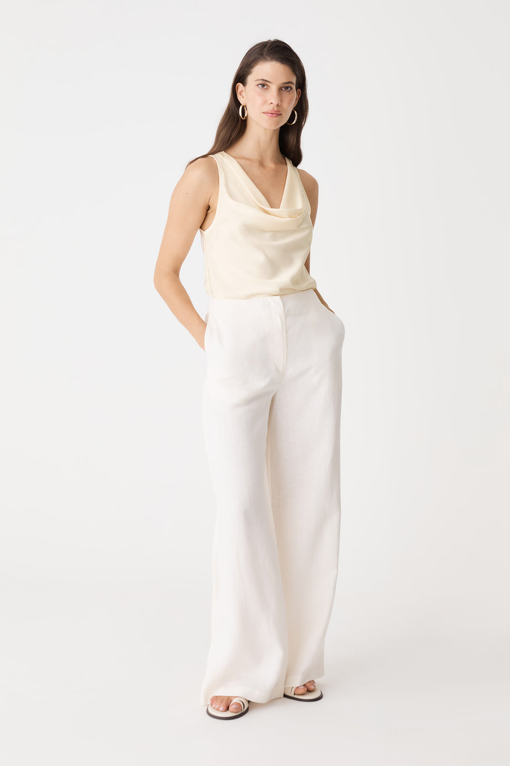 Aurelia Satin Cowl Neck Top