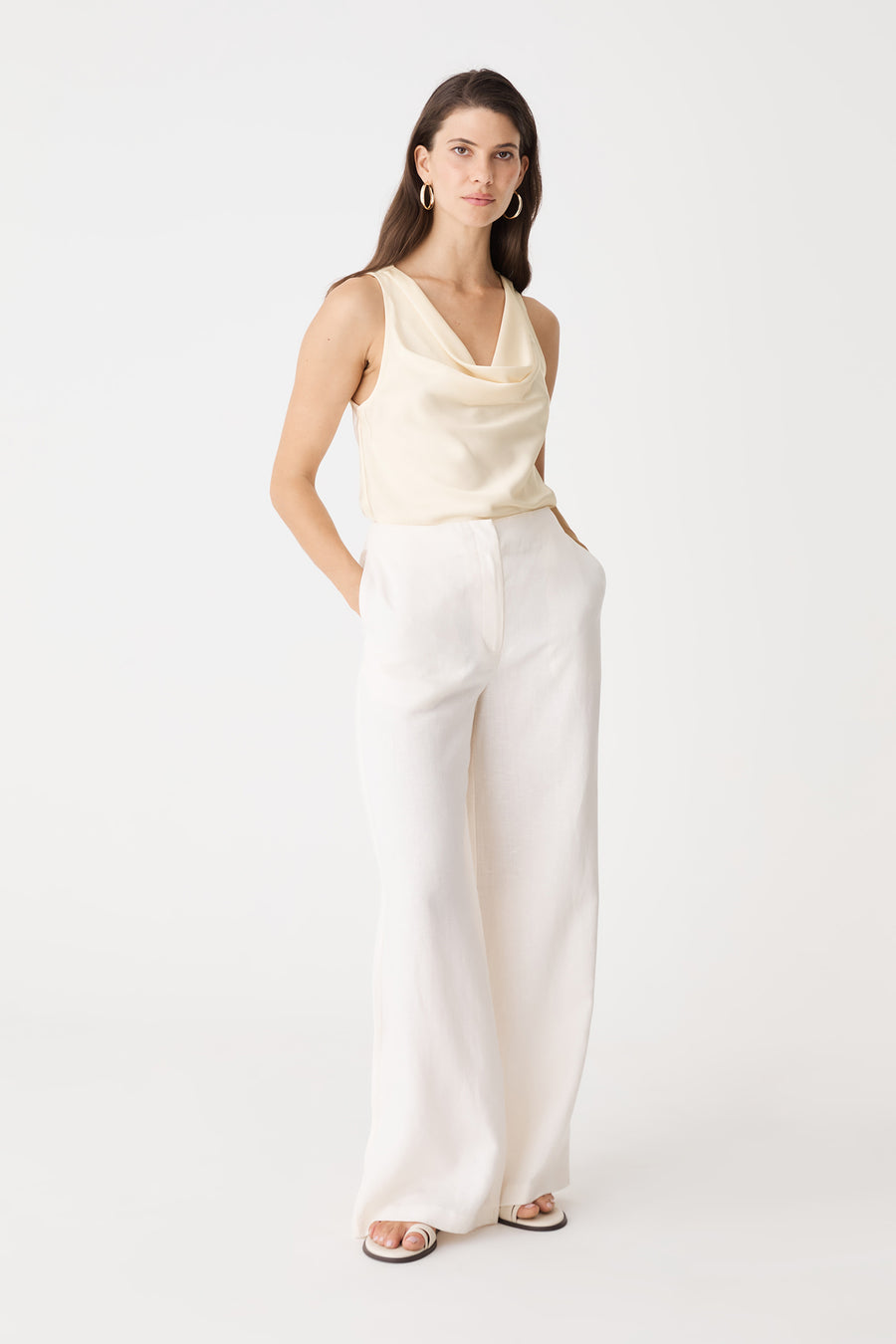 Aurelia Satin Cowl Neck Top