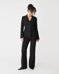 Lydia Fitted Waist Blazer in black — full-length view