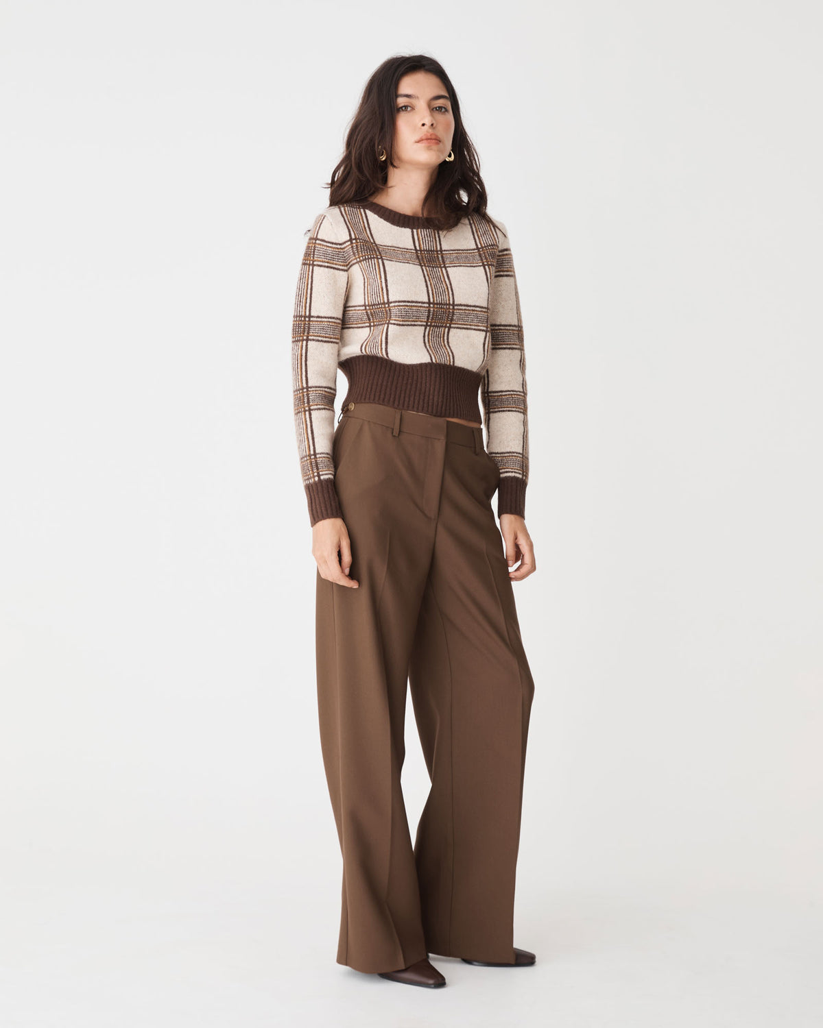 Ash Adjustable Waist Pants in espresso — side view