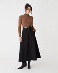 Janice A-Line Ponte Skirt in black — full-length view
