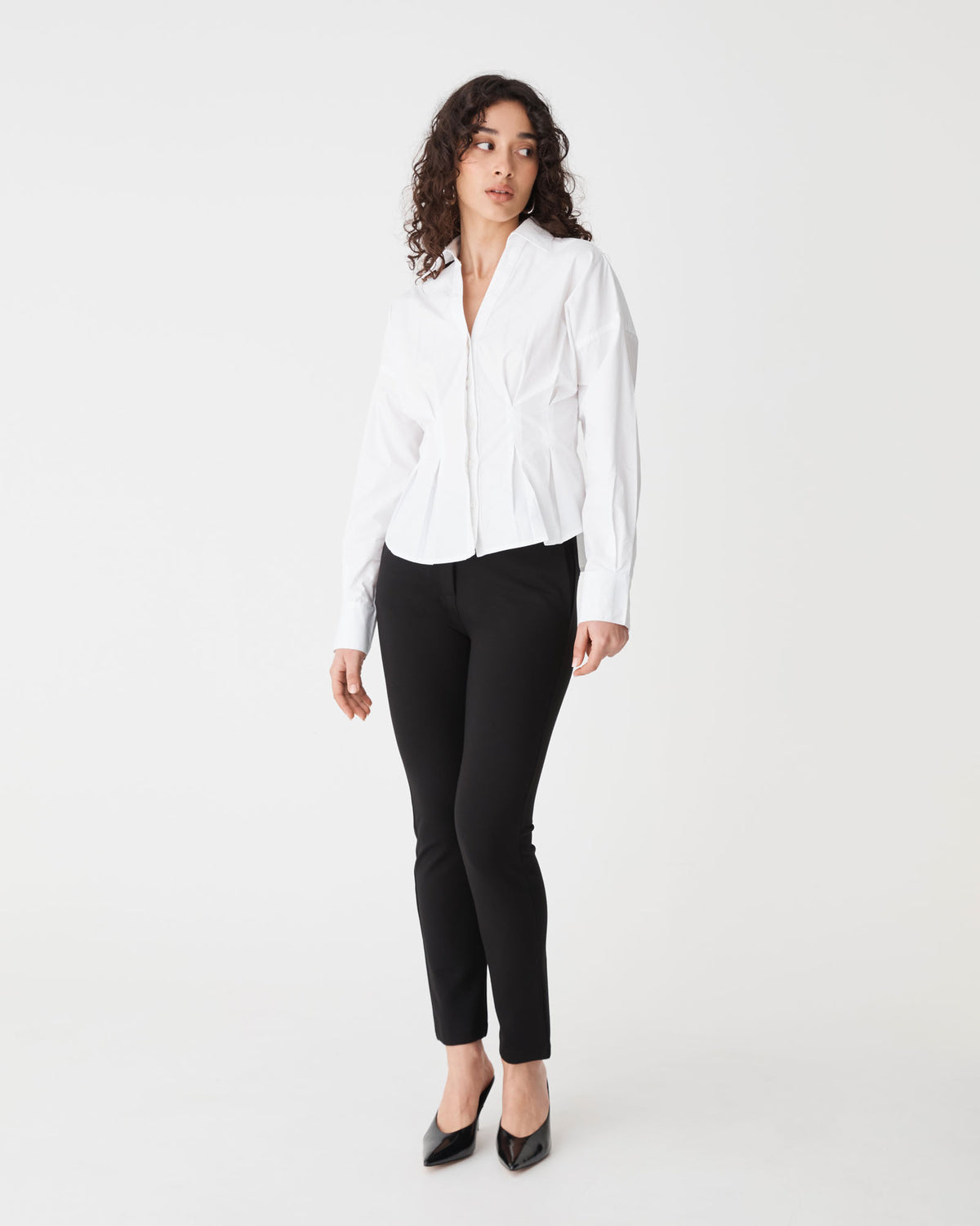 Sutton Slim Pant in black — full-length view 2